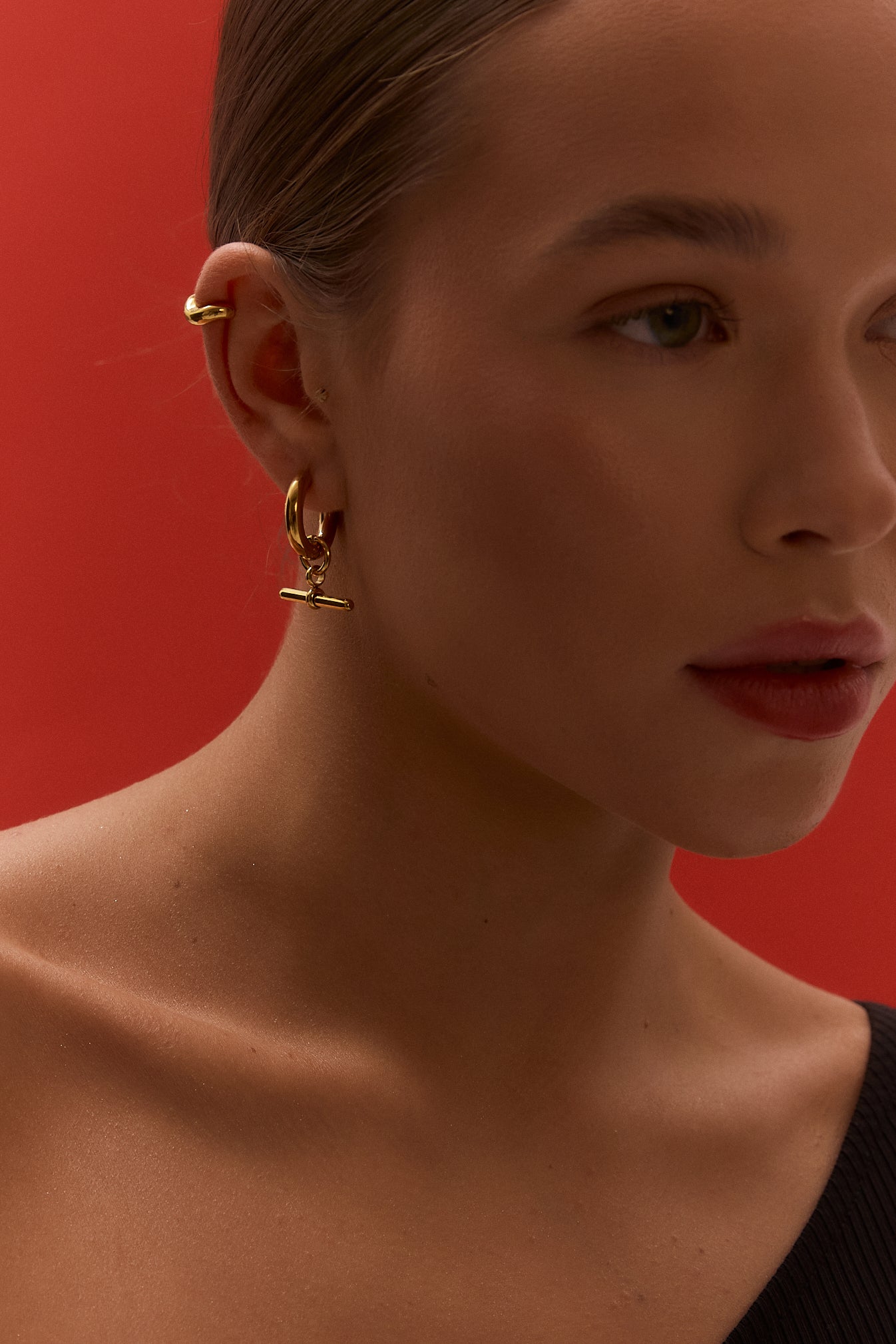 Kolczyki T-Bar Hoops