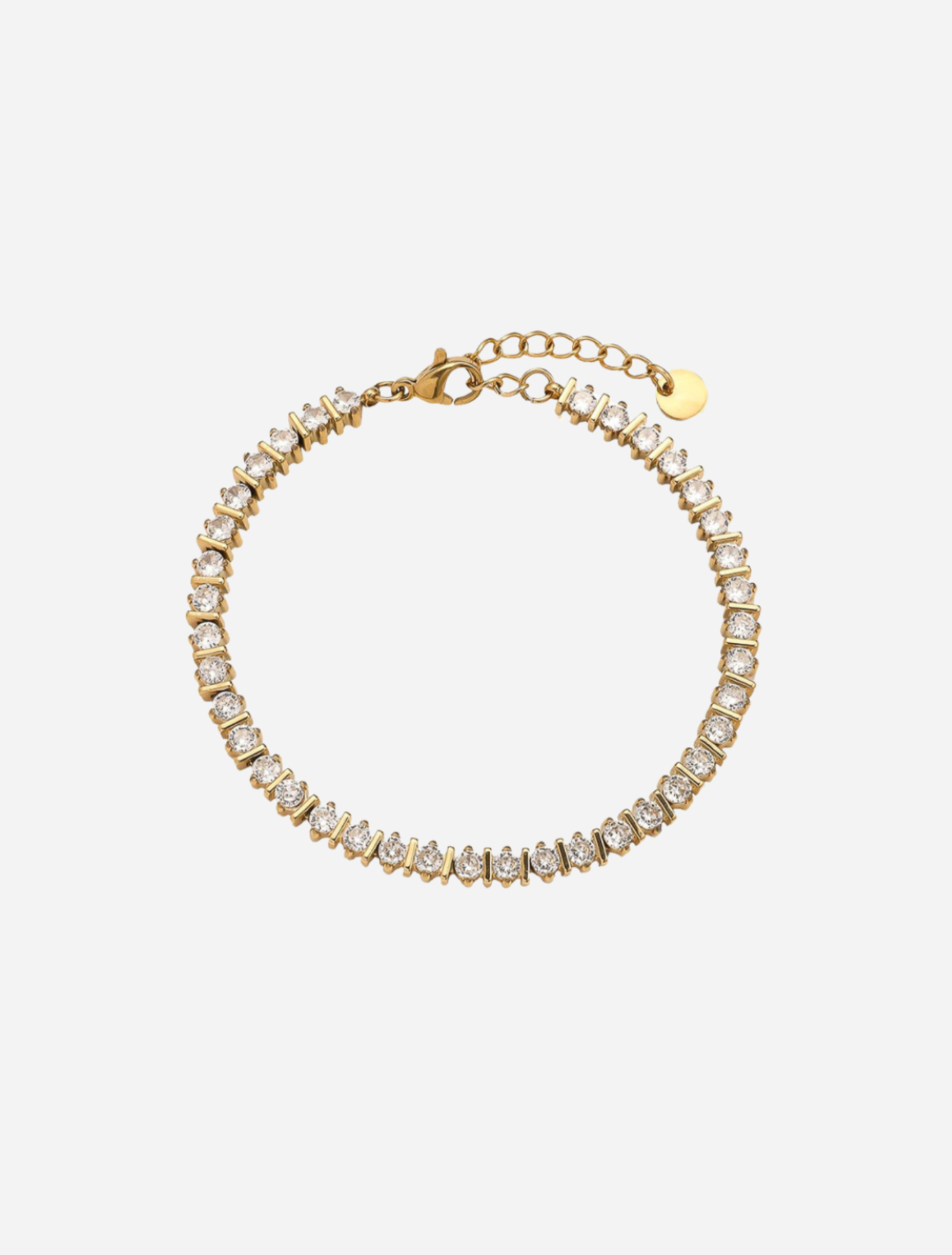 Złota bransoletka z cyrkoniami Tennis